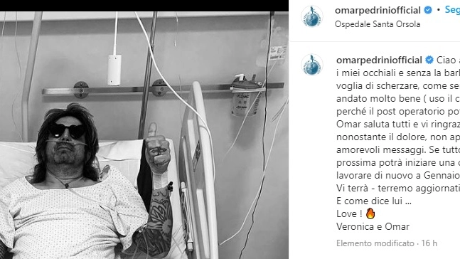 Il post su Instagram della moglie di Omar Pedrini