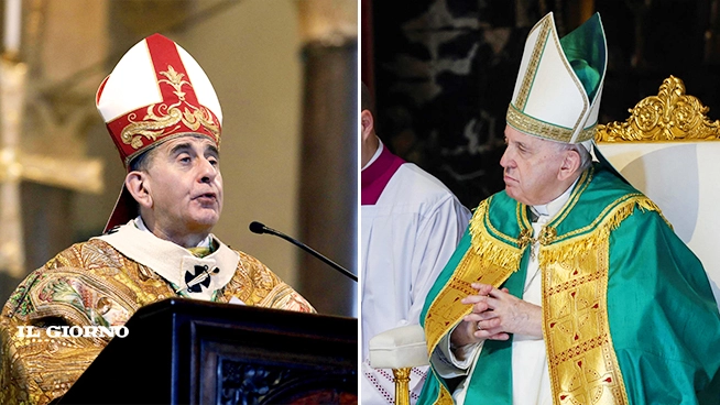 L'arcivescovo di Milano Mario Delpini e Papa Francesco