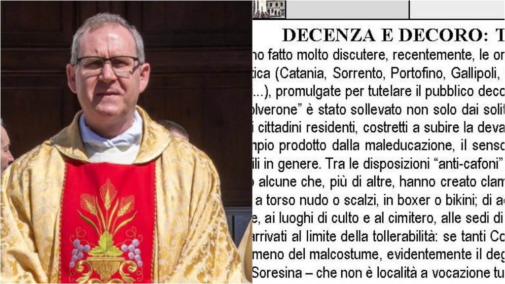 Don Angelo Piccinelli, parroco di Soresina, ha firmato una lettera ai fedeli dal titolo "Decenza e decoro"