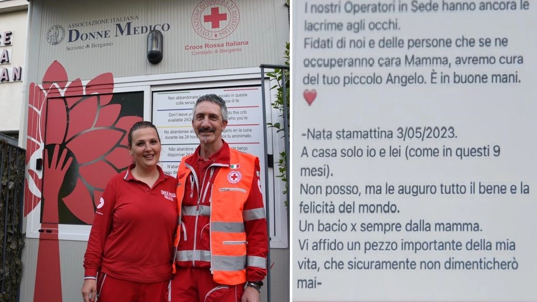 I due operatori della Croce Rossa che hanno trovato il neonato (Antonella Matta e Marco Riva) e il messaggio