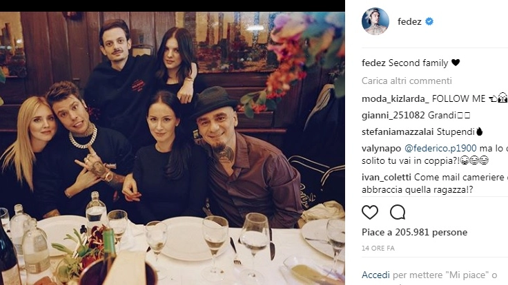 Cena tra amici per Fedez e Chiara Ferragni (Instagram)
