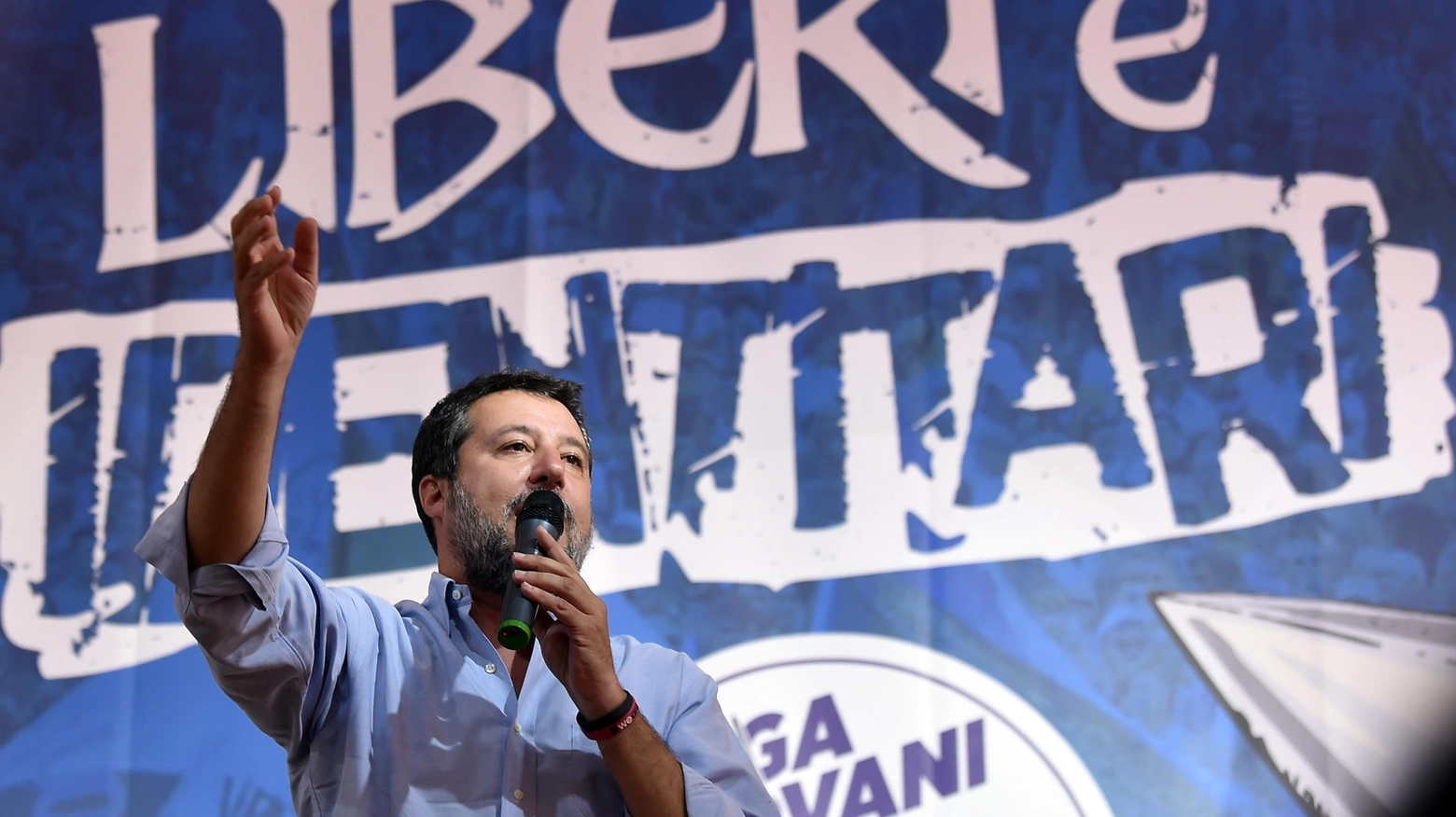 Salvini sul palco di Pontida