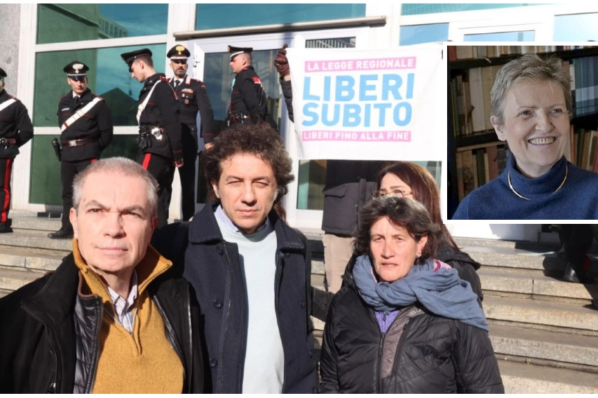 Paolo Botto, Marco Cappato e Cinzia Fornero. Nel riquadro, Margherita Botto