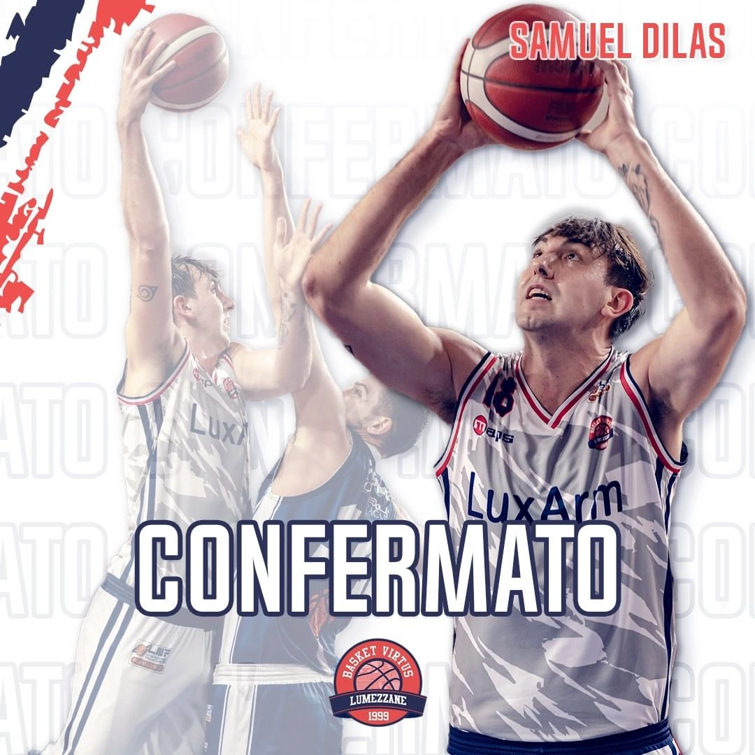 La grafica con cui il Lumezzane Basket a luglio aveva annunciato l'arrivo di Dilas
