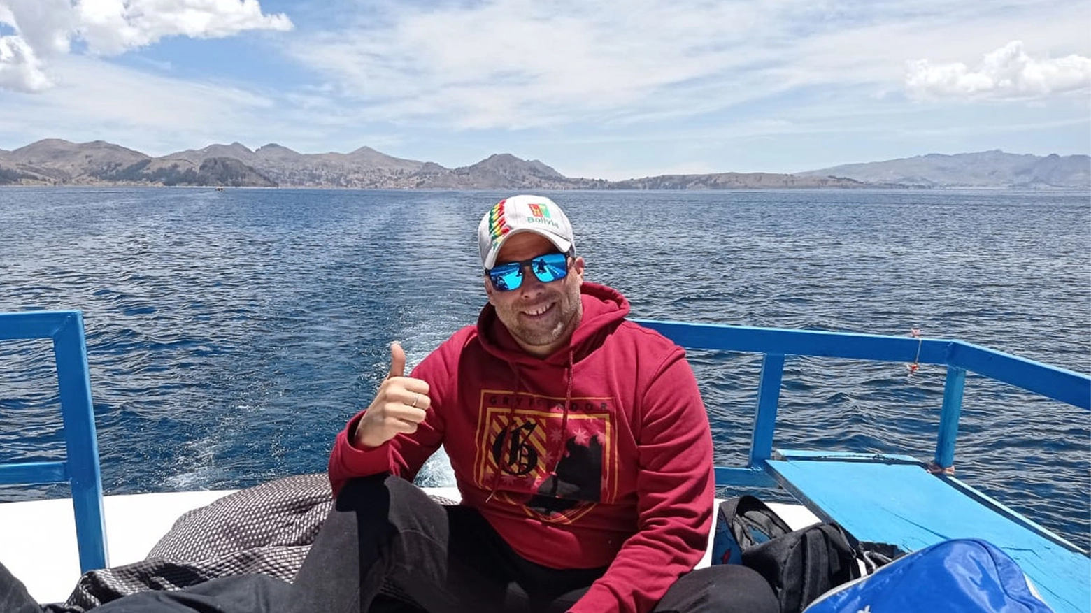 Andrea Oriana sul lago Titicaca lo scorso ottobre