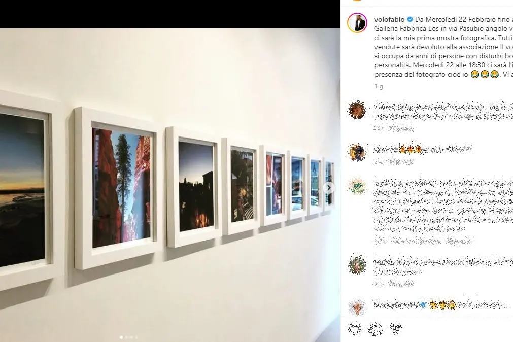 Fabio Volo, la mostra fotografica (Foto Instagram)