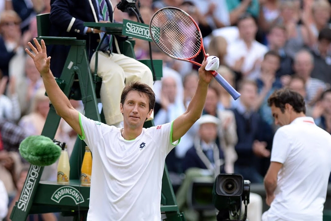 Sergiy Stakhovsky dopo la vittoria a Wimbledon contro Federer