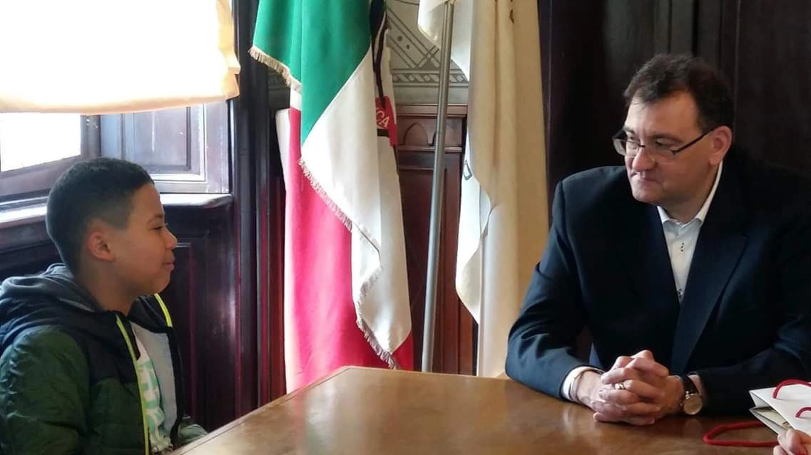 Mohamed Amin Machrouhi con il sindaco Pietro Romano