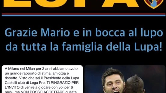 Marco Amelia e Mario Balotelli nel post della Lupa Castelli su Facebook