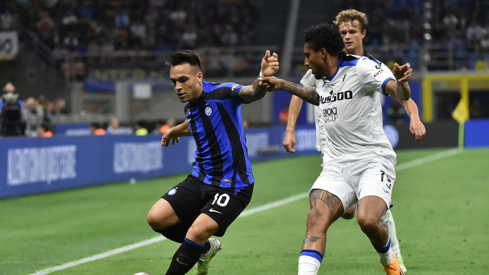Lautaro Martinez durante l'ultima partita con l'Atalanta Lautaro Martinez durante l'ultima partita con l'Atalanta