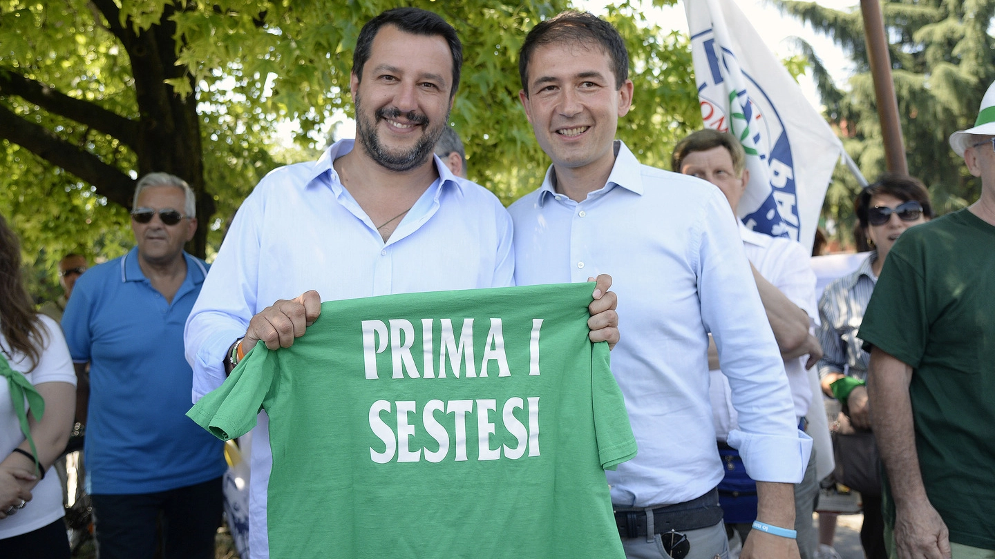 Matteo Salvini con Roberto Di Stefano