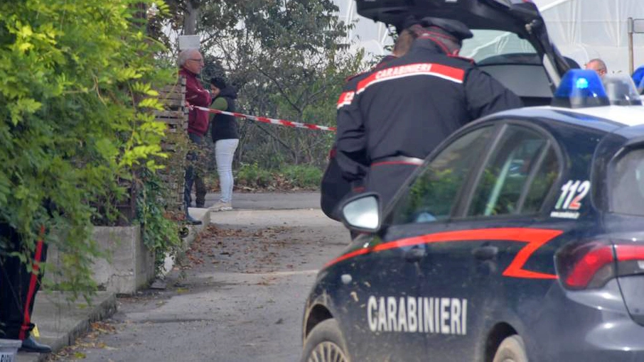 I carabinieri sul luogo dove è stata sbranata l'anziana