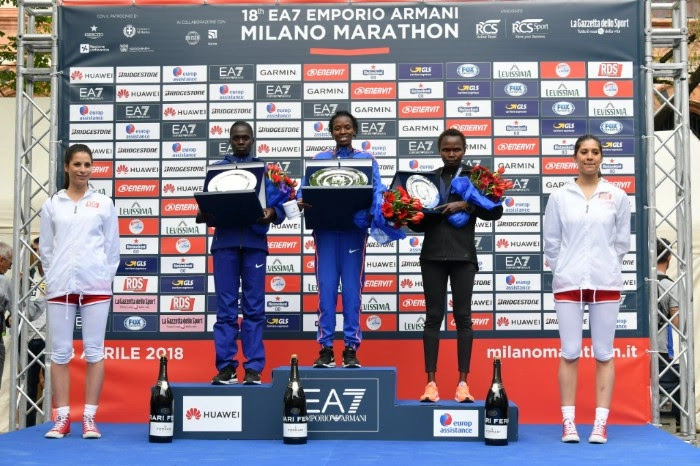 Podio femminile Milano Marathon 2018