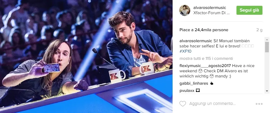 X Factor, Soler e Agnelli amici... di selfie