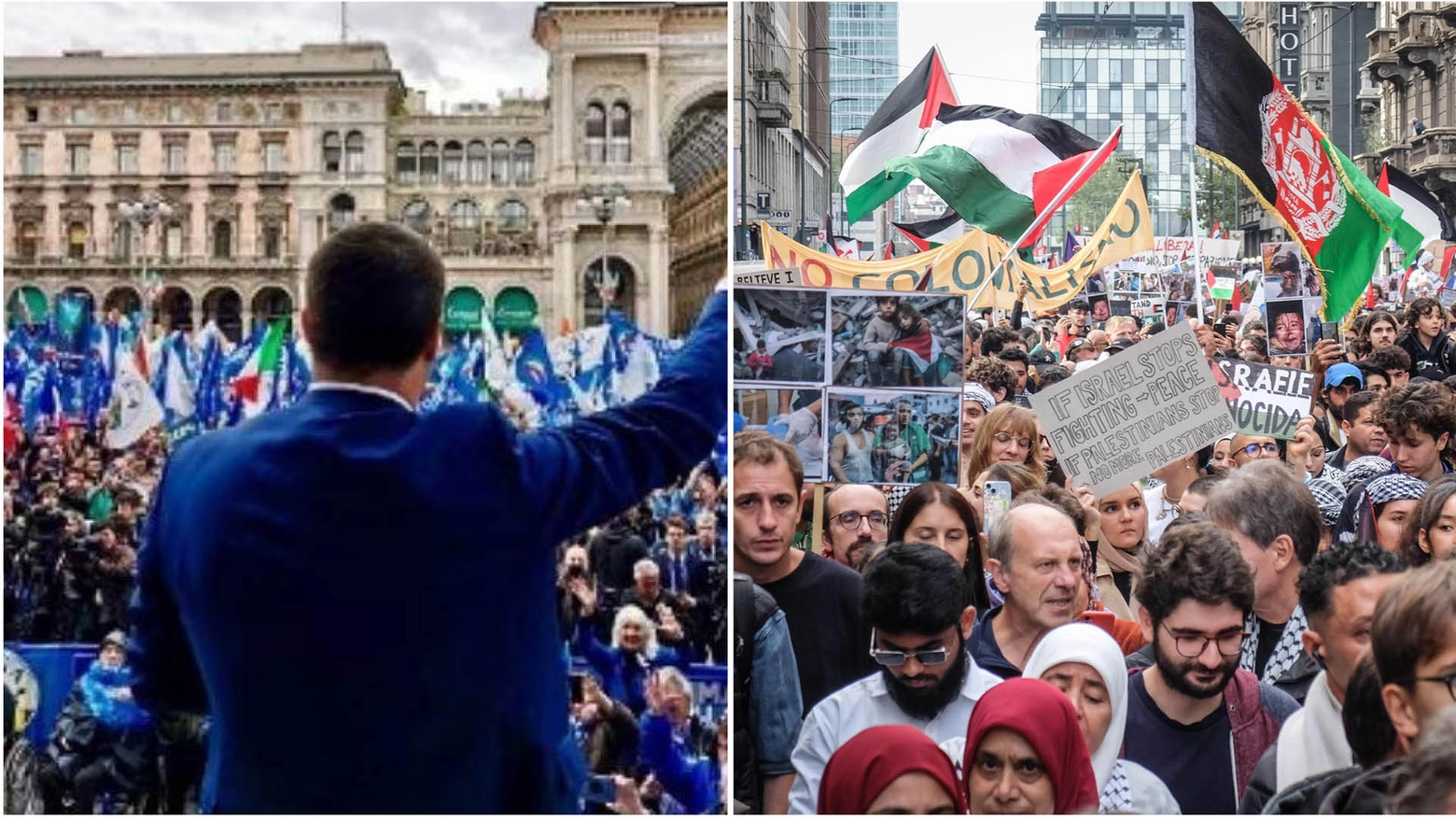 Sabato a Milano prevista una doppia manifestazione: una pro Israele e un'altra pro Palestina Sabato a Milano prevista una doppia manifestazione: una pro Israele e un'altra pro Palestina