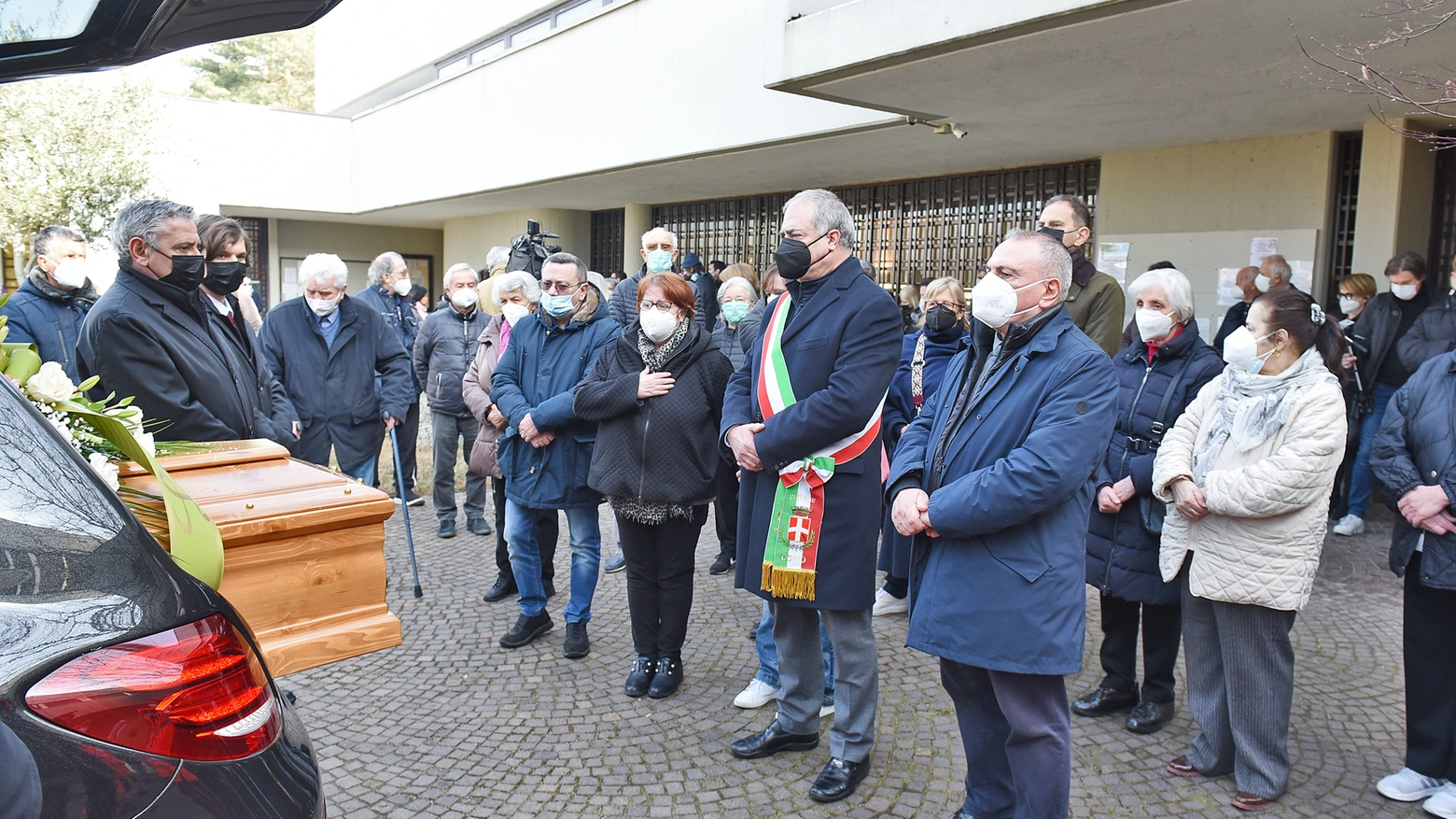 Il sindaco Landriscina ai funerali di Marinella Beretta