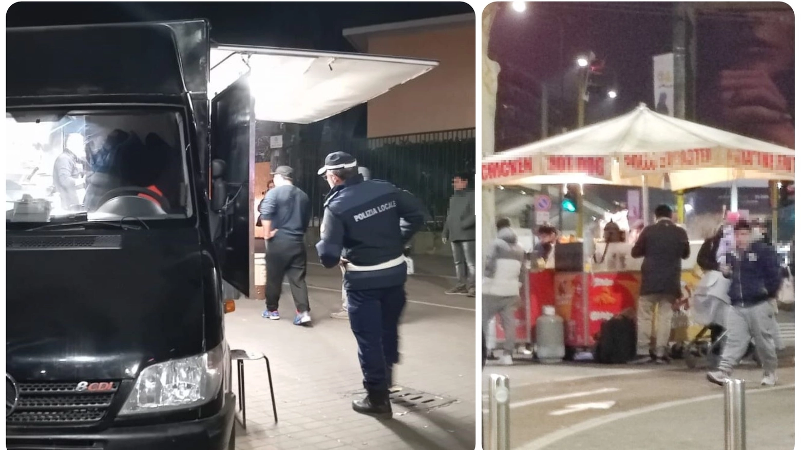Polizia locale in azione in due food truck di piazzale Corvetto