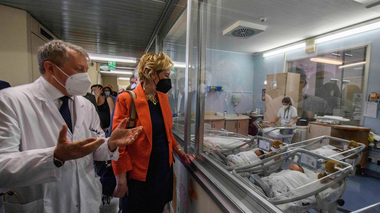 Letizia Moratti assessore al Welfare in visita al Punto nascita del ospedale San Giuseppe