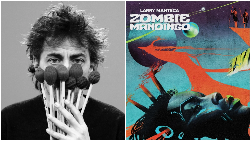 Larry Manteca; a destra, la copertina dell'album Zombie Mandingo