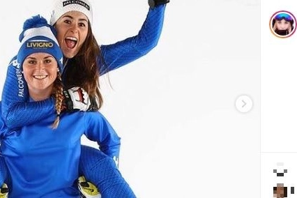 Il post di Michela Moioli con Sofia Goggia (Instagram)