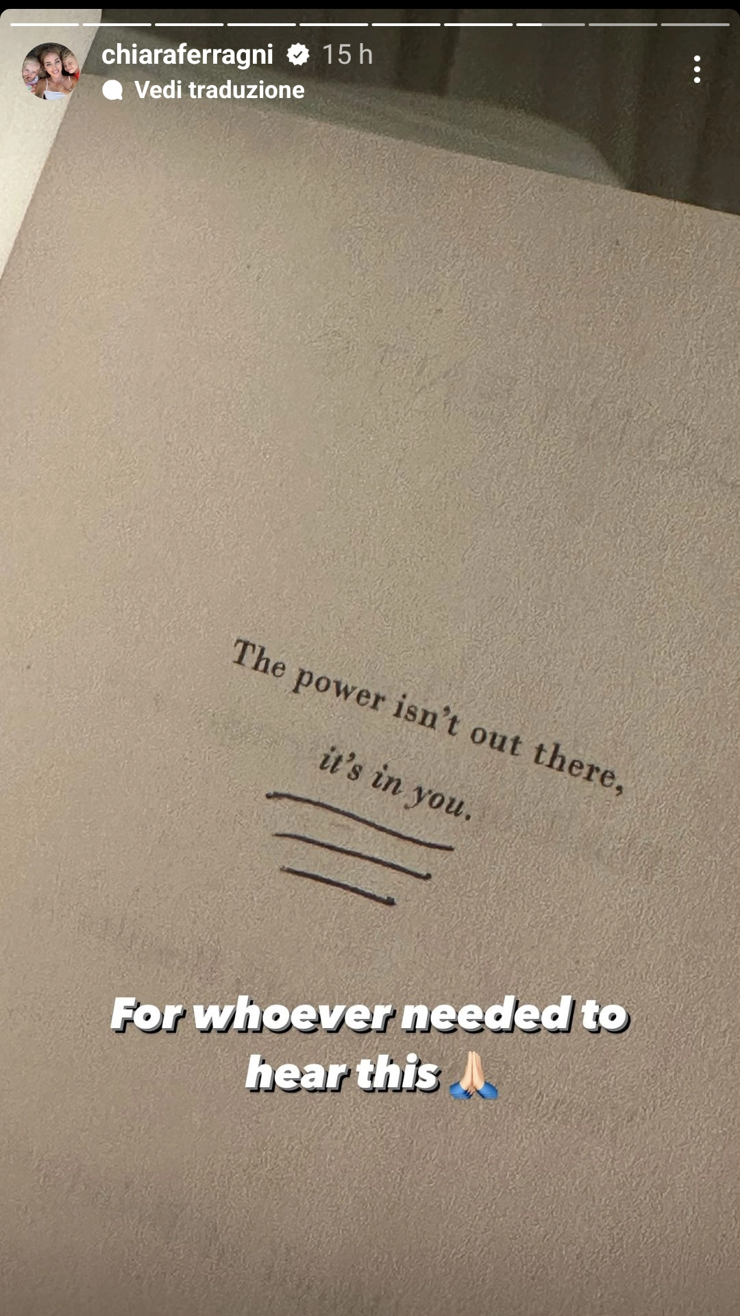 La frase motivazionale che introduce il libro