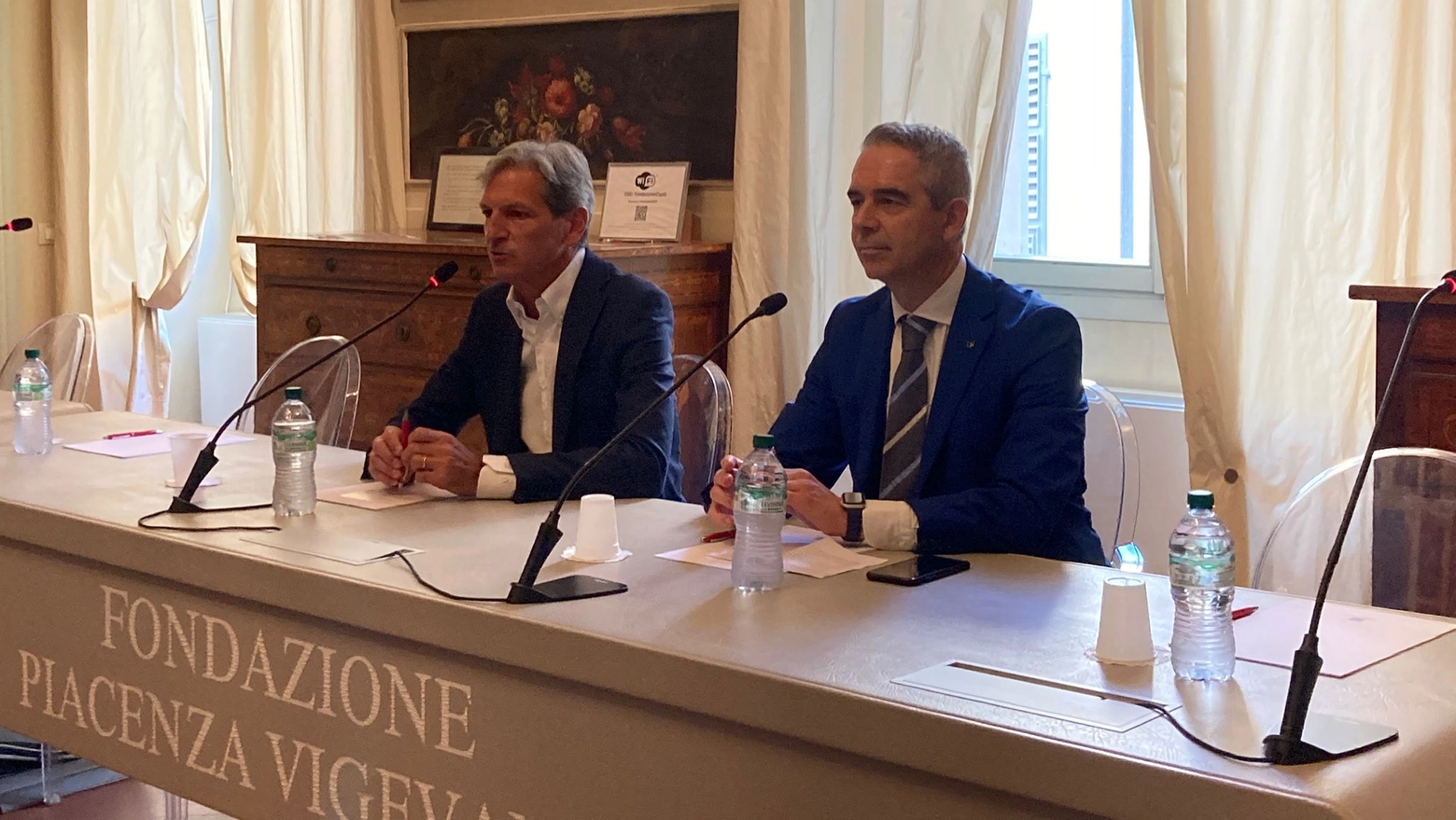 Robert Gionelli (Fondazione di Piacenza e Vigevano) e Pietro Boselli (Banca di Piacenza) Robert Gionelli (Fondazione di Piacenza e Vigevano) e Pietro Boselli (Banca di Piacenza)