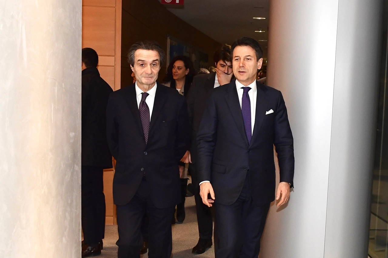Il premier Conte e Attilio Fontana