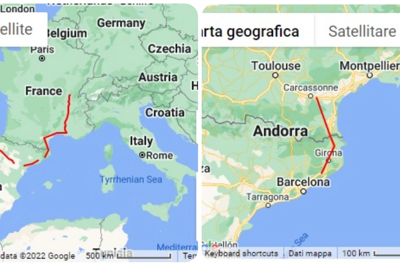 Il percorso del gasdotto MidCat
