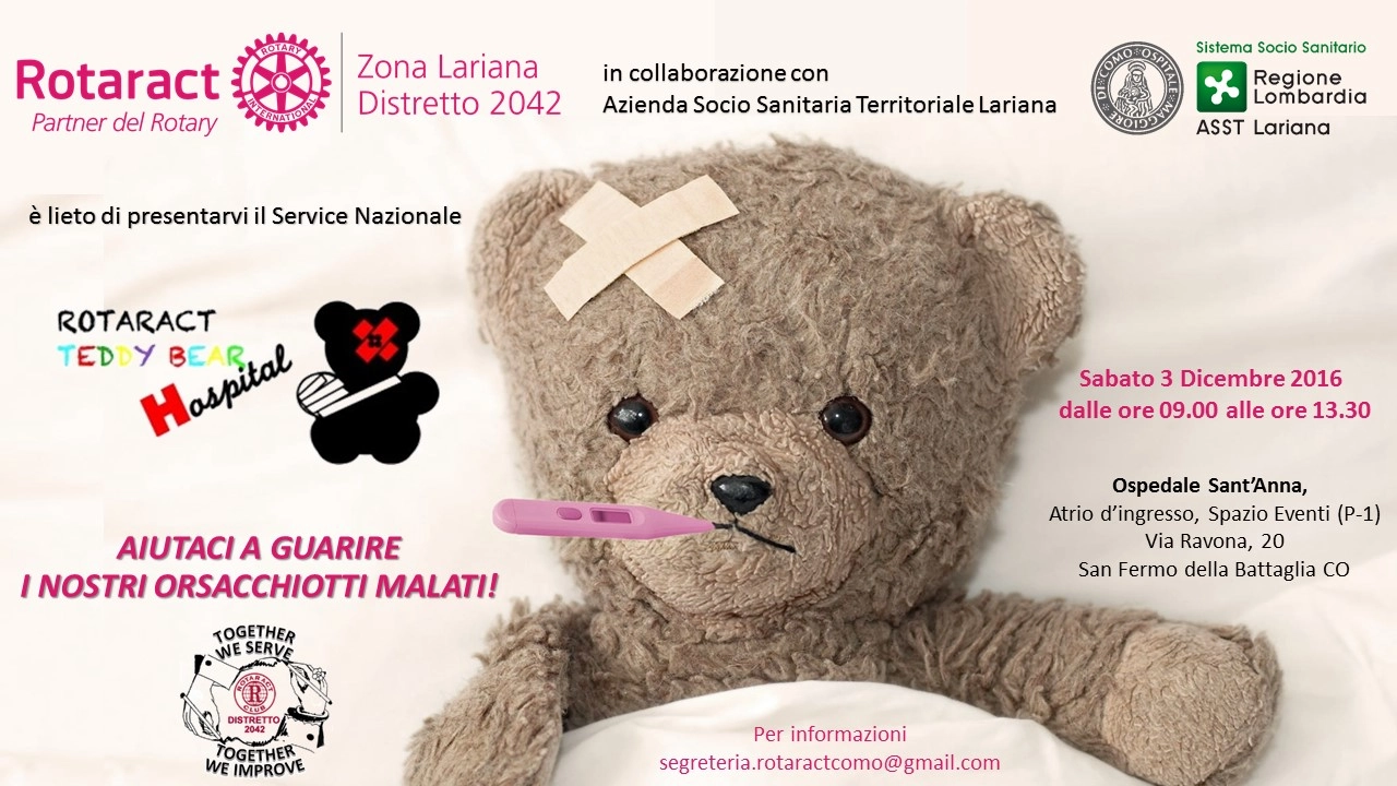 L'orsetto Teddy Bear aiuterà i bimbi a vincere la paura dell'ospedale