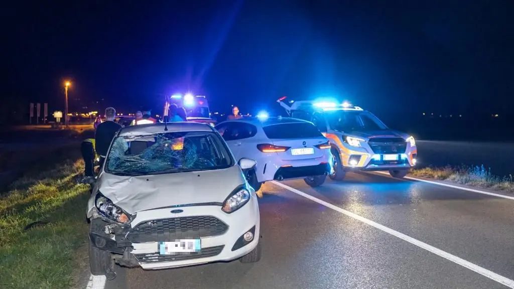 La scena dell'incidente a Lungavilla