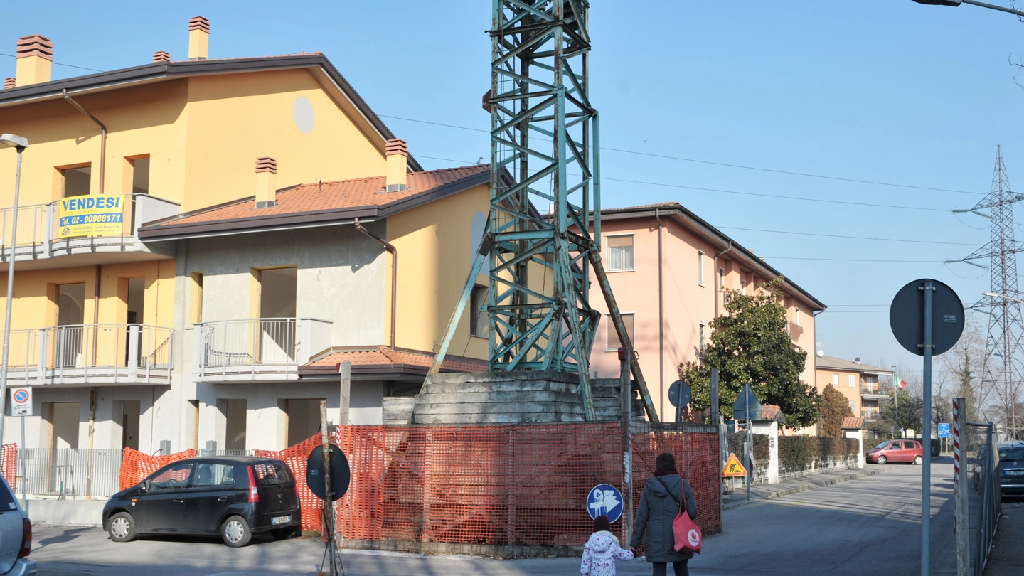 L’area transennata in via Pio VII	ad Albignano 