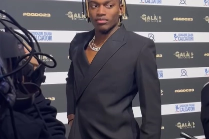 Rafa Leao al Gran Galà dell'Aic a Milano