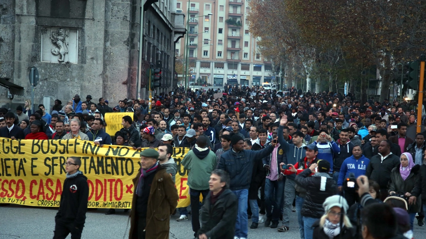Manifestazione di immigrati 29 novembre 2014 a Brescia