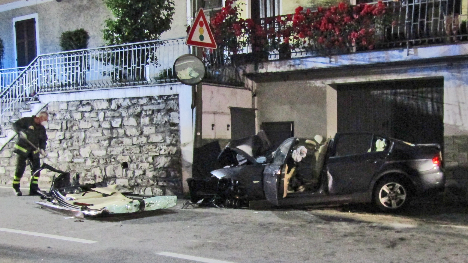 L'incidente a San Siro, Como (Foto Cusa)