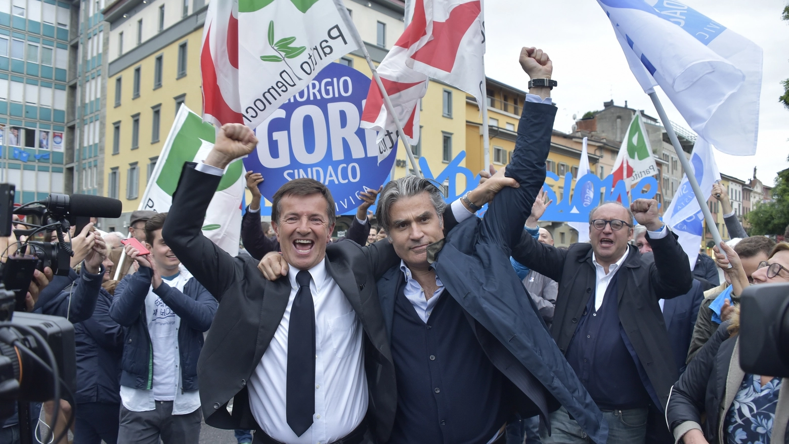 Giorgio Gori e il suo vicesindaco Sergio Gandi