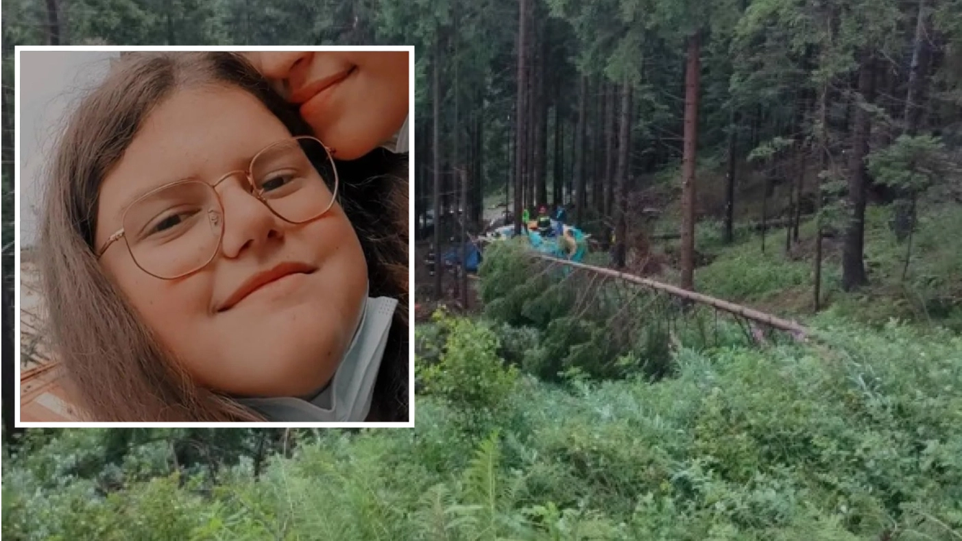 Chiara Rossetti e l'albero caduto sulla sua tenda nel campo scout in Val Camonica