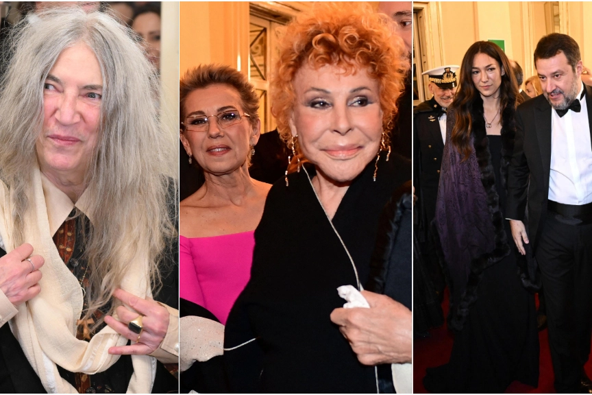 Patti Smith, Ornella Vanoni e Matteo Salvini con la compagna Francesca Verdini