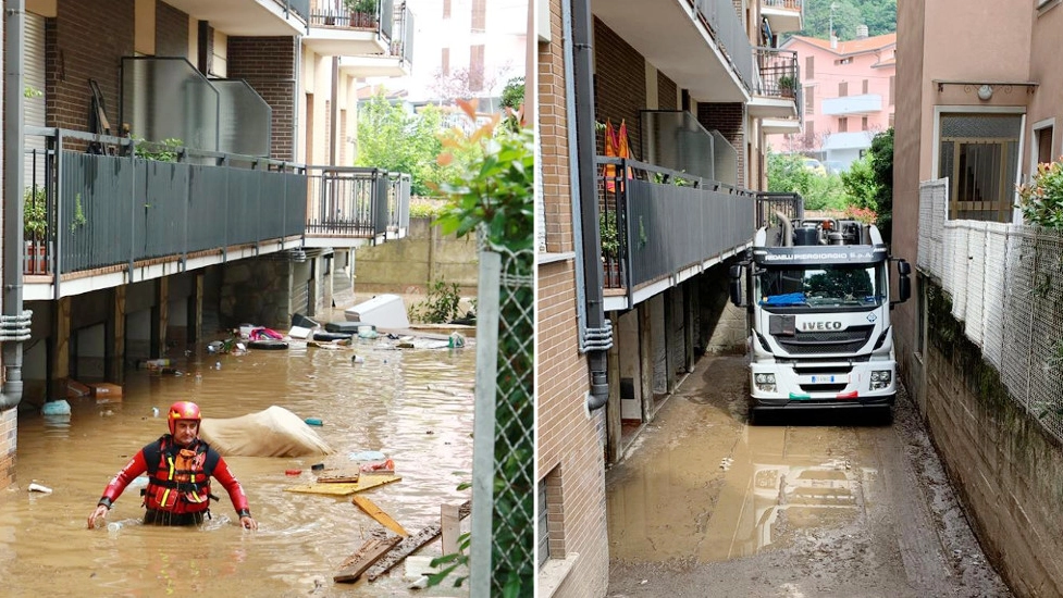 Prima e dopo l'alluvione a Dervio