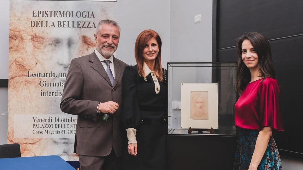 L'avvocato Massimo Mazzoleni con il ritratto attribuito a Leonardo