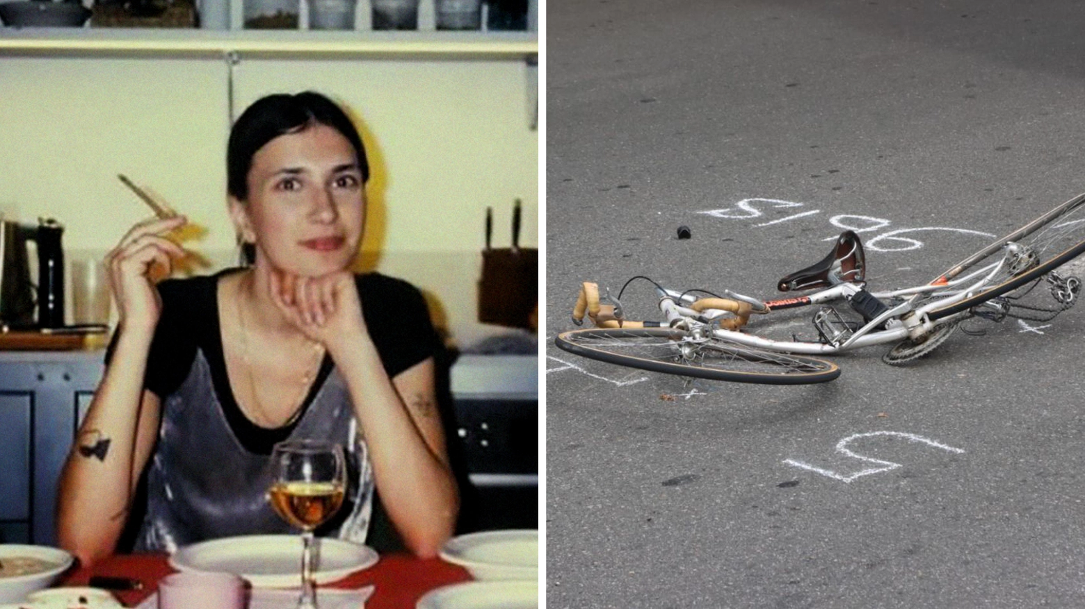 Francesca Quaglia e la sua bicicletta dopo l'incidente mortale con il camion Francesca Quaglia e la sua bicicletta dopo l'incidente mortale con il camion