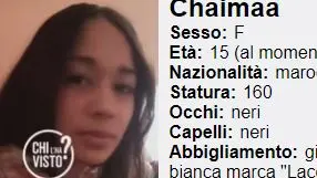 La scheda relativa alla scomparsa di Chaimaa sul sito di Chi l'ha visto?