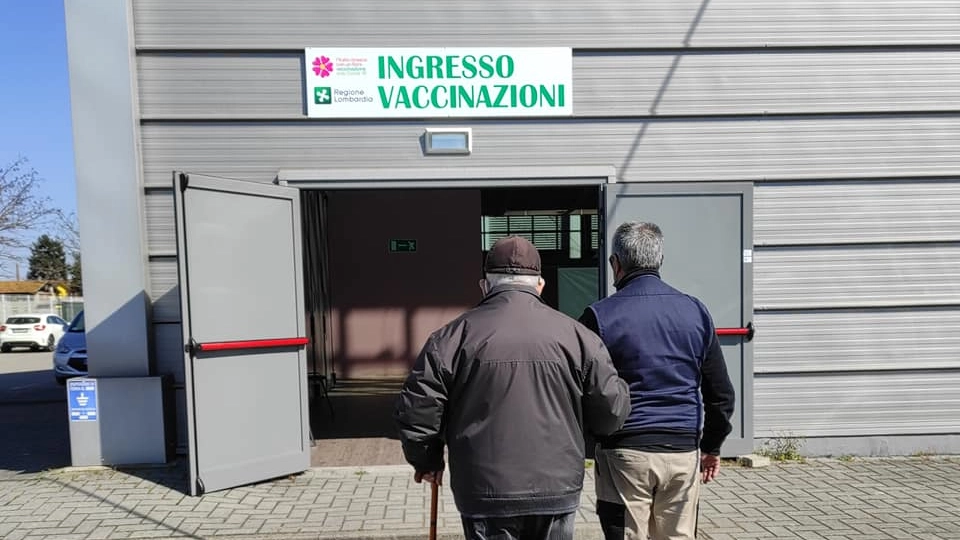 L'hub vaccinale di Fiera San Grato a Lodi