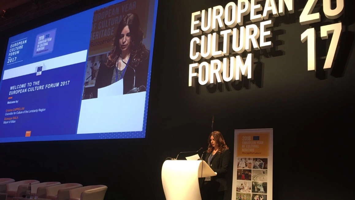 L'assessore Cappellini al Forum europeo della Cultura 2017 (Twitter)
