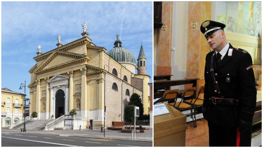 Il duomo di Villafranca di Verona, dove si è verificato il furto Il duomo di Villafranca di Verona, dove si è verificato il furto