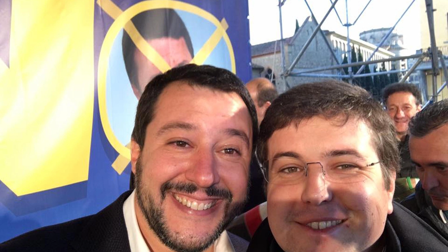Andrea Cassani con Matteo Salvini