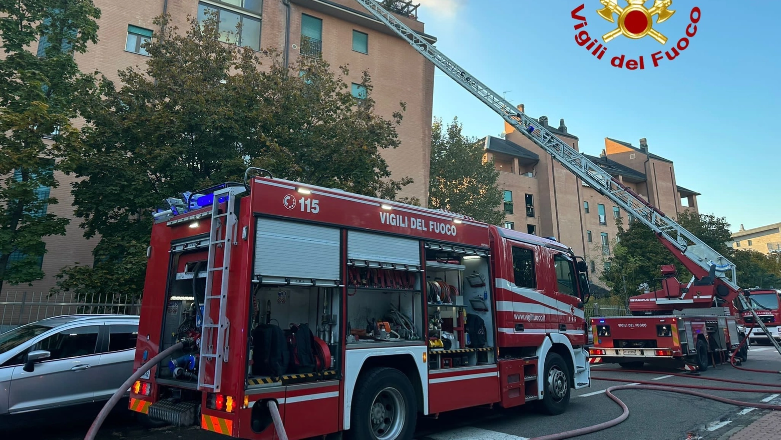 L'intervento dei vigili del fuoco a Settimo Milanese (Foto dei vigili del fuoco)