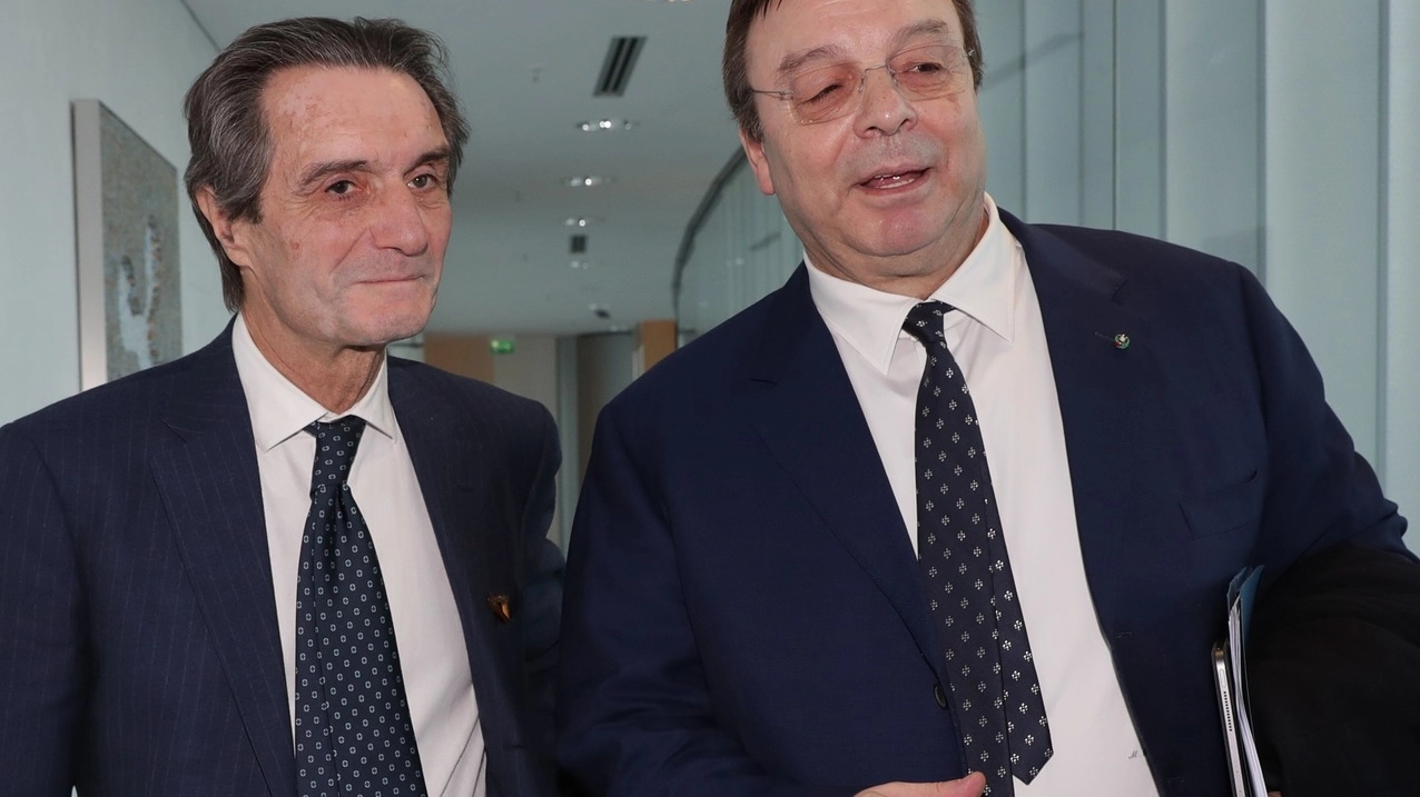 Il governatore Attilio Fontana con il presidente Confindustria Lombardia Marco Bonometti