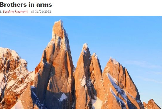 La pagina dei Ragni di Lecco con il Cerro Torre 