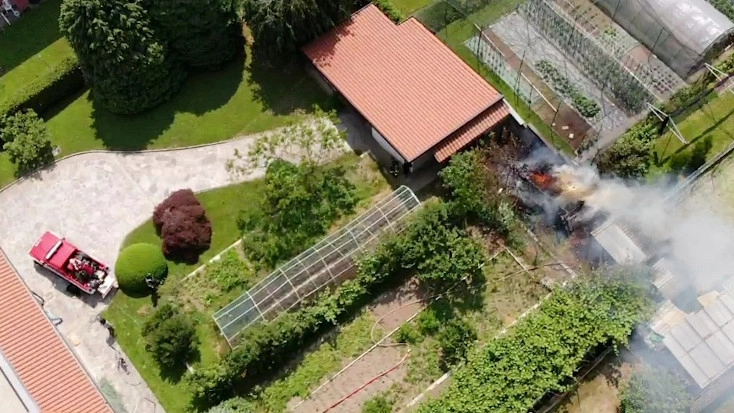 L'incendio visto dal drone