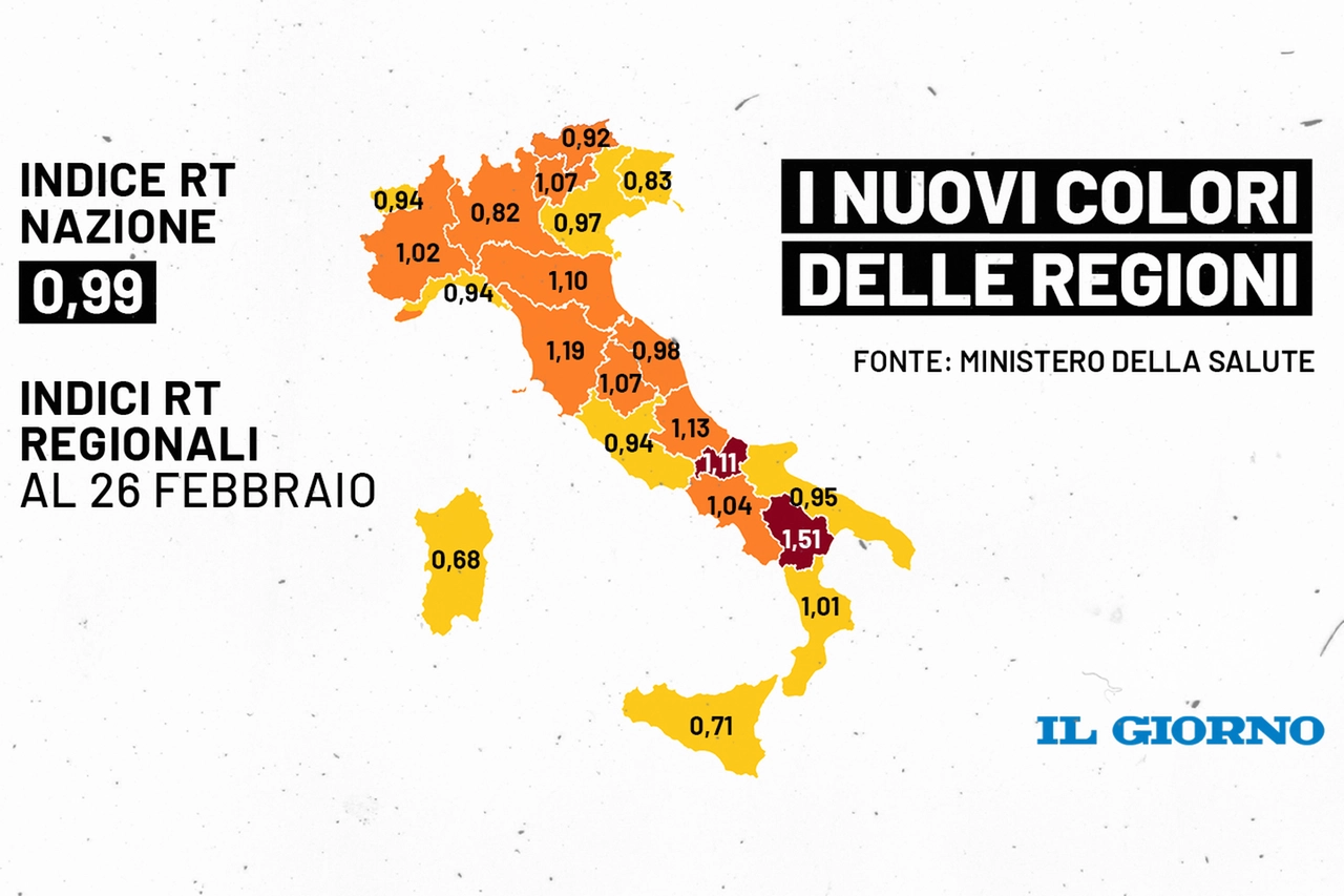 La mappa delle regioni